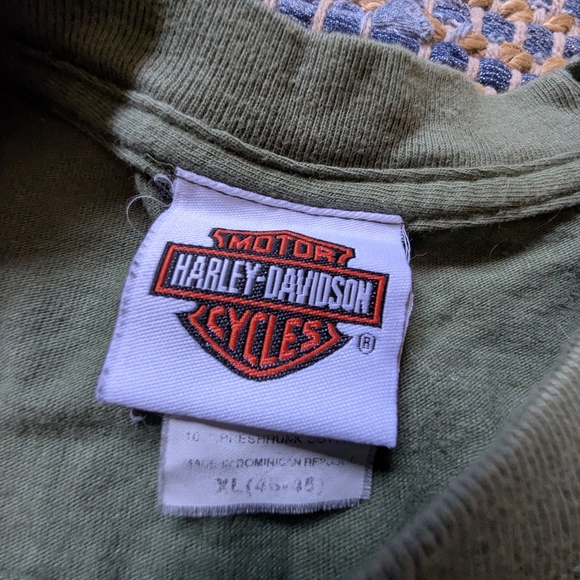 Vtg 1997 Harley-Davidson Pearl Harbor Honolulu Hawaii T Shirt XL Green WLA-45 Mi - Picture 6 of 9